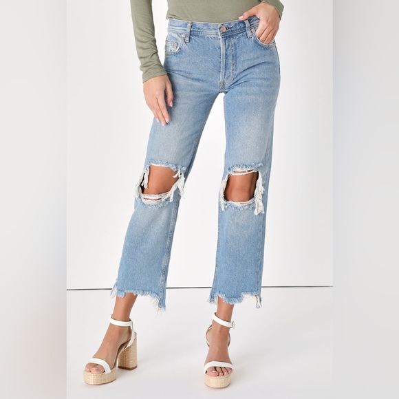 Free People Maggie Mid Rise Straight Leg Jeans - Picture 10 of 16